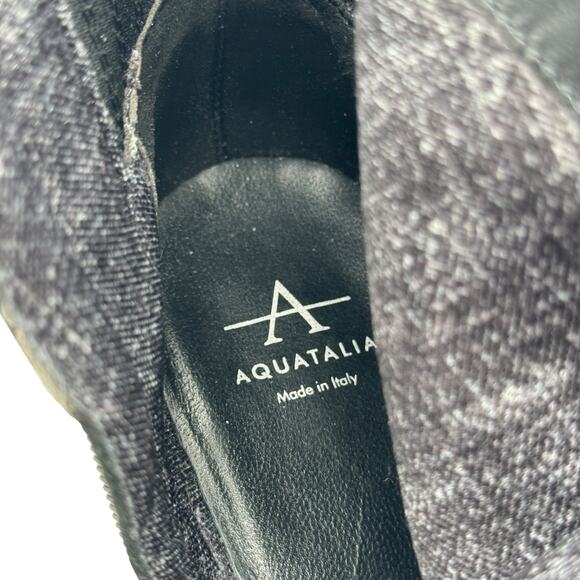 Aquatalia Waterproof Ankle Block Heel Boot Women's 7 Black Elastic Panel Zip Up - Picture 11 of 11